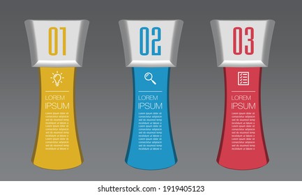 plantilla de cuadro de texto 3D moderna, banner Infografías