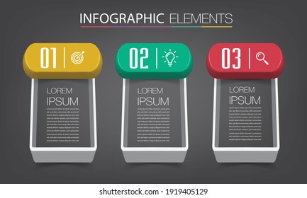 modern 3D text box template, banner Infographics