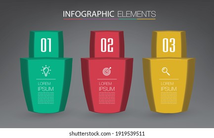 plantilla de cuadro de texto 3D moderna, banner Infografías