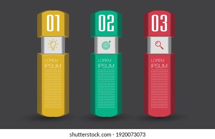 modern 3D text box template, banner Infographics
