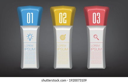 modern 3D text box template, banner Infographics