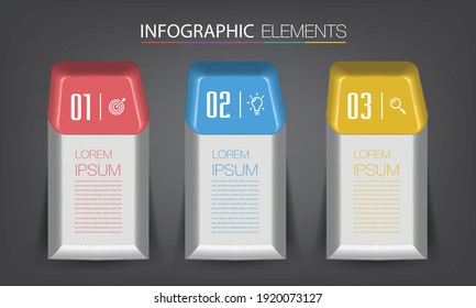 plantilla de cuadro de texto 3D moderna, banner Infografías