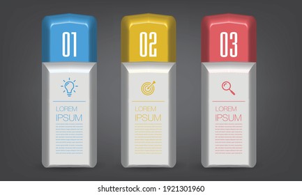 modern 3D text box template, banner Infographics