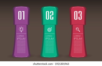 modern 3D text box template, banner Infographics