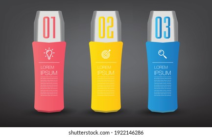 modern 3D text box template, banner Infographics