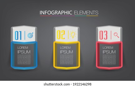 plantilla de cuadro de texto 3D moderna, banner Infografías