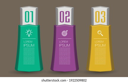 modern 3D text box template, banner Infographics