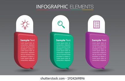 modern 3D text box template, banner Infographics
