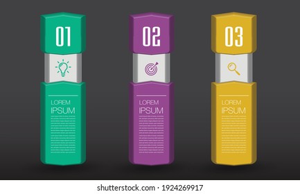 modern 3D text box template, banner Infographics