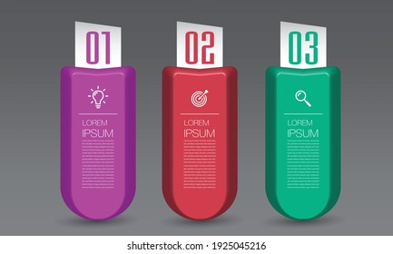 modern 3D text box template, banner Infographics
