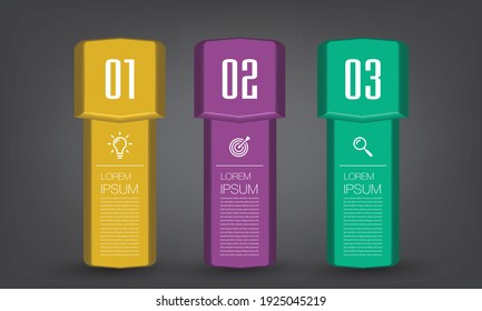 modern 3D text box template, banner Infographics
