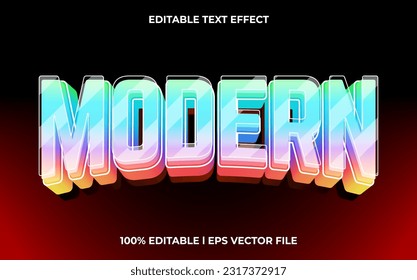 Efecto de texto 3d moderno y texto editable, estilo 3d de plantilla para el título de moda