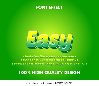 Modern 3d Text Effect Green and yellow gradient. full set alphabet, number, and symbol. Premium Vector