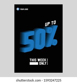 Modern 3D text effect sale perfect for poster , banner , social media , website banner 