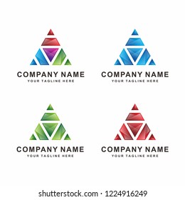 modern 3D triangle logo design