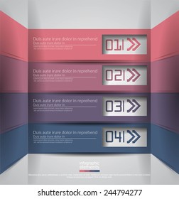 Modern 3d vector arrows design,colorful infographic elements