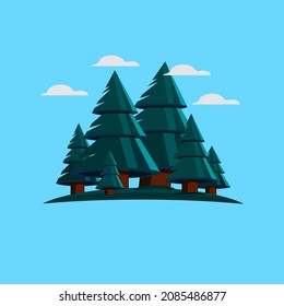 Modern 3d vector fir tree illustration. merry Christmas