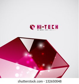 Plantilla moderna de diseño de cubo de vidrio vectorial 3d