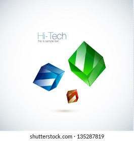 Plantilla moderna de diseño de cubo de vidrio vectorial 3d. Antecedentes abstractos