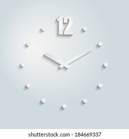Modern 3D Vector Paper Clock Icons 