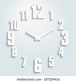 Modern 3D Vector Paper Clock Icons 