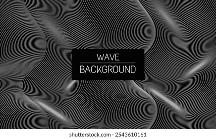 Modern 3D Vector wave lines pattern smooth curve flowing dynamic white light
