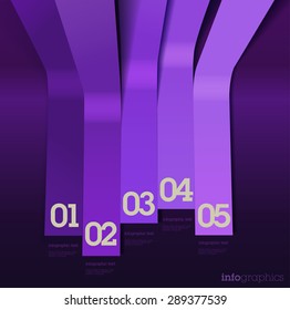 Modern 3D violet infographics. can be used for graphic design, mobile applications, user interface /  website navigation / web banners. Vector Layout