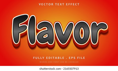 Modern 3d Word Flavor Editable Text Effect Design. Effect Saved In Graphic Style