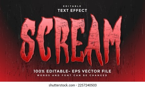 Modern 3d Word Scream Editable Text Effect Design Template, Effect Saved In Graphic Style