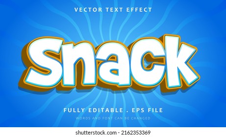 Modern 3d Word Snack Editable Text Effect Template. Effect Saved In Graphic Style