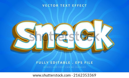 Modern 3d Word Snack Editable Text Effect Template. Effect Saved In Graphic Style