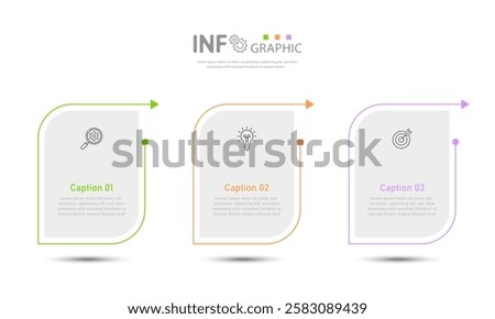Modern 3-Step Circular Infographic Template for Business and Data Presentation
