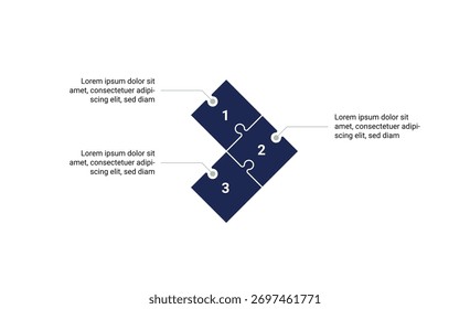 Modern 3-Step Infographic Zigzag Design, Creative Vector Template for Workflow Planning, Marketing Process, and Business Timeline Illustration