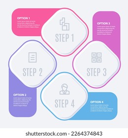 Modern 4 point infographic template for presentation. Vector clipart