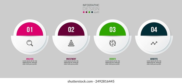 Modern 4 steps infographics banner template
