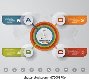 Modern 4 steps presentation infographics element template. EPS10.