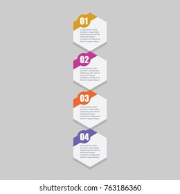 Modern 4 steps presentation template. Graphic or website layout.