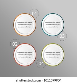 Modern 4 steps process. Simple and editable abstract design element. EPS10.