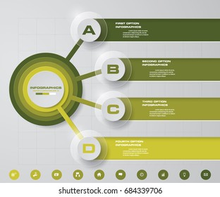 Modern 4 steps process. Simple&Editable abstract design element. EPS10.