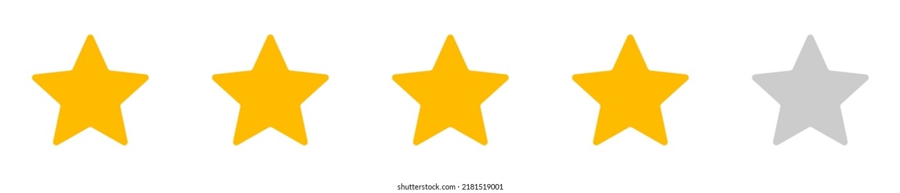 Modern 4 yellow stars vector illustration eps. Concepts of success, satisfaction, rating, raking, good quality and satisfied costumer. 