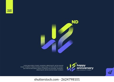 Modern 42nd Anniversary Celebration with Gradient Number and Minimalist Design for Corporate or Startup Branding