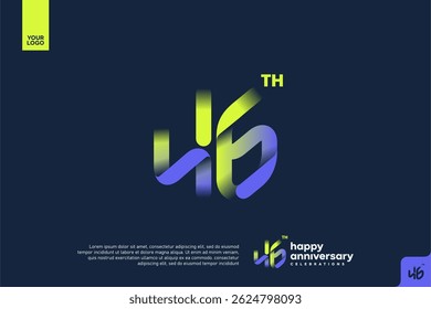 Modern 46th Anniversary Celebration with Gradient Number and Minimalist Design for Corporate or Startup Branding