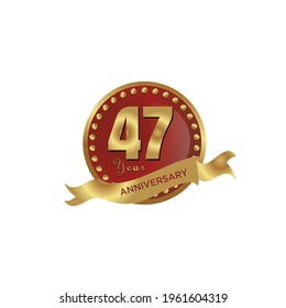 modern 47 years Anniversary celebration Badge