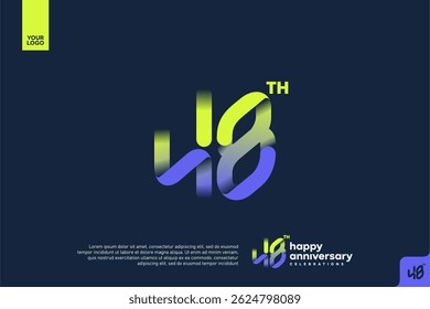 Modern 48th Anniversary Celebration with Gradient Number and Minimalist Design for Corporate or Startup Branding