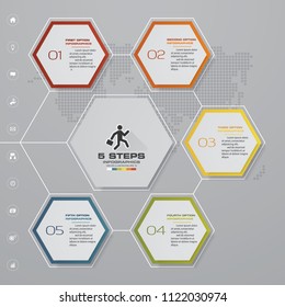 Modern 5 options presentation business infographics template. EPS 10.