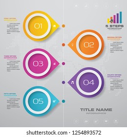 Modern 5 options presentation business infographics template. EPS 10.	