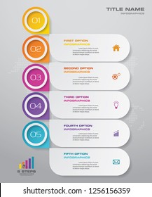 Modern 5 options presentation business infographics template. EPS 10.	