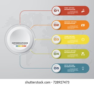 Modern 5 options presentation business infographics template. EPS 10.