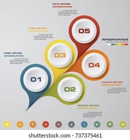 Modern 5 options presentation business infographics template. EPS 10.