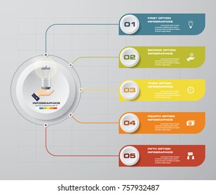 Modern 5 options presentation business infographics template. EPS 10.